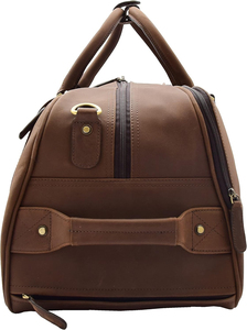 Wholesale Brown Leather Wheeled <strong>Holdall</strong>, Overnight Bag with Rolling <strong>Wheels</strong> , <strong>Large</strong> Carry-<strong>on</strong> Travel Luggage for Men - Product Image 4