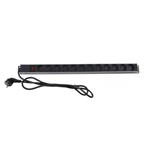 PDU Vertical de 12 Vías con Enchufes Schuko Europeos Tipo Alemán, PDU Horizontal con Interruptor de Encendido/Apagado DIN49441 - Product Image 1