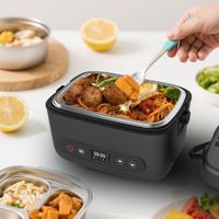 Boîte à lunch chauffante et isotherme pour employés de bureau, portable, sans eau, compatible voiture, électrique, avec doublure intérieure amovible, 1,1-1,2 L