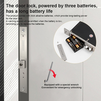 Serrure de porte biométrique intelligente à empreinte digitale encastrée, cylindre dissimulé, lecteur de carte IC, électronique, minimaliste et discrète