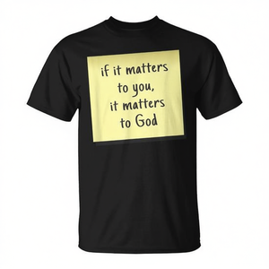 Camiseta de fe cristiana, negra, unisex, diseño de notas adhesivas medianas, si te importa, a Dios le importa, mensaje - Product Image 2