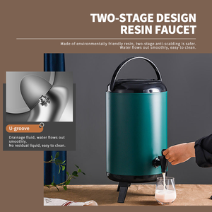 Equipo de té de la leche de burbujas de cocina de acero inoxidable para mantener el calor y el frío, dispensador de bebidas con aislamiento de barril de té de la leche con grifo - Product Image 5