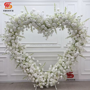 Nuevo Diseño Elegante de Arco de Flores Artificiales Blancas en Forma de Corazón, Arco de Boda en Forma de Corazón, Fondo para Boda - Product Image 6