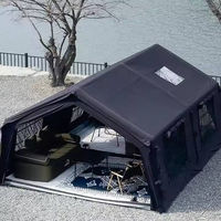 Vente en gros de 12 pièces ㎡   Grande tente de camping gonflable, imperméable et résistante au vent, en tissu Oxford enduit noir 300D, tente d'extérieur