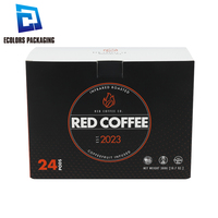 Boîte d'emballage rectangulaire en carton recyclable pour capsules de café K-cup, 12 ou 24 dosettes, en carton couché pour boissons