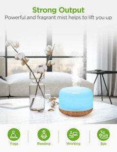 Diffusore di aromi diffusore di olio essenziale capacità di <span class=keywords><strong>acqua</strong></span> 500ml 7 colori luce a ultrasuoni umidificatore nebbia fredda - Product Image 5