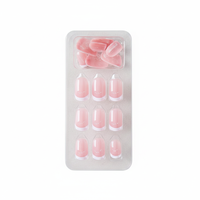 16 pièces de pointes d'ongles dégradées # 2 Ongles artificiels professionnels pour manucure, application facile, fabriqués en Corée du Sud, K-Beauty, extension d'ongles, nail art