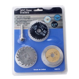 HSS Saw Blades 3 <b>Pc</b> <b>Set</b> Multipurpose Cutting For Wood Metal Plastic Diamond Blade Included - Product Image 4