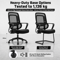 Chaise de bureau ergonomique à dossier haut en maille, avec appui-tête 2D, accoudoirs à boucle, double soutien lombaire, chaise de travail pivotante