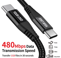 Cable de Carga Rápida USB-C a USB-C OEM de 60W, Longitudes de 1M/2M/3M, Revestimiento de Nailon, Carga de 3A, Transferencia de Datos de 480Mbps, para Computadora e Impresora