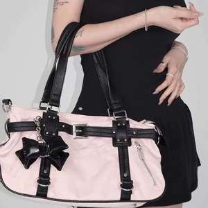 Grand sac à bandoulière multi-poches, sac sous le bras <span class=keywords><strong>de</strong></span> couleur unie pour femmes, avec fermeture à glissière |   OEM et stock disponible - Product Image 1