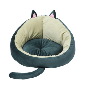 Lit pour animaux de compagnie de la série Avocado, lit pour chat et chien d'hiver entièrement fermé, yourte ronde confortable pour chat - Product Image 1