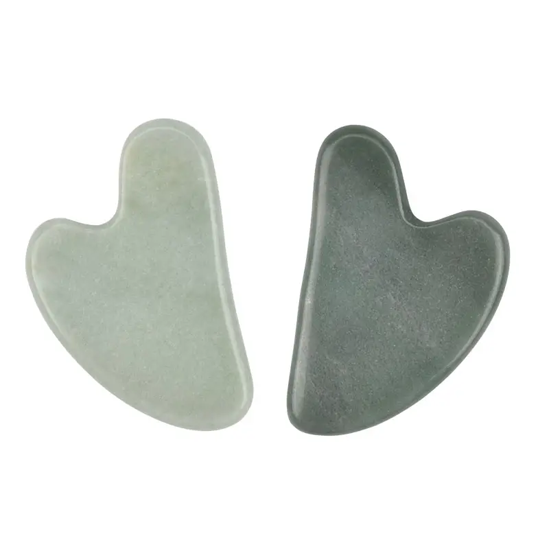 Pierre de Jade Aventurine de couleur claire et foncée Gua Sha, outil de thérapie de massage du visage en cristal guasha