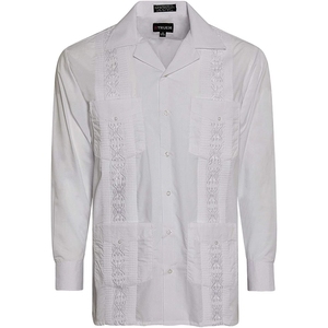 Camisa <span class=keywords><strong>Guayabera</strong></span> Cubana <span class=keywords><strong>Mexicana</strong></span> Vintage Transpirable Casual de Primavera - Product Image 6