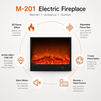 Chimenea Eléctrica de Lujo, Calentador Lineal LED, Construcción Metálica, Montaje en Pared, para Uso en Hoteles y Hogares, Control Remoto por Aplicación, Inglés