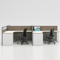 Bureau de travail modulaire extensible en aluminium moderne de 45 mm d'épaisseur, convertibles en cabines, 2 à 8 places, poste de travail bancaire, table de bureau, cloison
