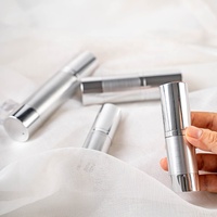 Flacon pompe sans air en aluminium argenté brillant de haute qualité, 15 ml, 30 ml, 50 ml, livraison rapide, pour sérum et lotion de soin de la peau, personnalisable