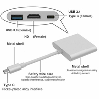 Mini Smart USB Hub 3-in-1 Gaming Dock 4K HDTV 60Hz 65W PD USB 3.0 Aluminium Alloy Bersertifikasi CE/FCC Garansi 1 Tahun Steam