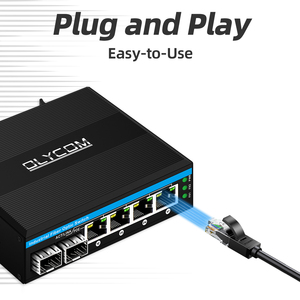 Mini 6 cổng Gigabit Ethernet chuyển đổi PoE chuyển đổi Din Rail 2 SFP + 4 RJ45 DC48-52V đầu vào nguồn kép - Product Image 6