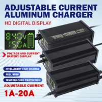 Chargeur de batterie au lithium à coque en aluminium haute puissance 48V 20A Produit actuel réglable de qualité supérieure