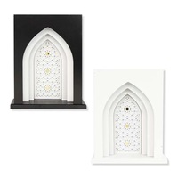 Nouveau design de centre de table pour le Ramadan musulman Décoration en bois Mosquée de l'Aïd Moubarak avec lumières LED