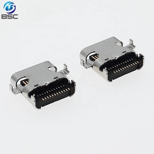 Port <span class=keywords><strong>USB</strong></span> 4.0 <span class=keywords><strong>Type</strong></span> <span class=keywords><strong>C</strong></span> à coque unique 24P femelle Connecteur <span class=keywords><strong>USB</strong></span> <span class=keywords><strong>Type</strong></span> <span class=keywords><strong>C</strong></span> avec longueur de corps 9.17mm avec broche de localisation DIP CH = 0.5mm 40Gbps - Product Image 3