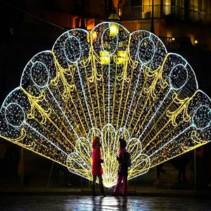 ผู้ผลิตไฟประดับรูปนกยูง LED ขนาดใหญ่สำหรับคริสต์มาส จากประเทศจีน ผู้จัดจำหน่ายไฟตกแต่งเชิงพาณิชย์สำหรับภายนอกอาคาร - Product Image 1