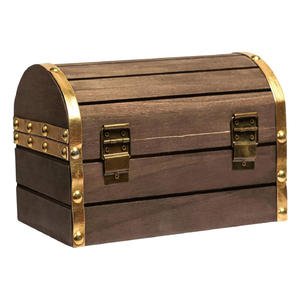 <span class=keywords><strong>Coffre</strong></span> au trésor en bois et cuir Boîte à bijoux en bois avec loquet, Boîte artisanale en bois vintage faite à la main pour bijoux, jouets, - Product Image 5