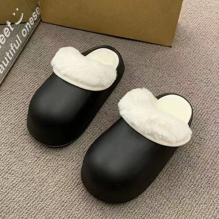 Chaussons simples en coton demi-couvrants, noirs