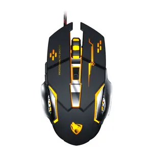 New high quality V6 gaming mouse recargable multi-media remote control touchpad computer hyperspeed mouse with led