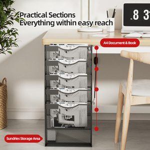 Organizador de Archivos Metálico de Múltiples Niveles <span class=keywords><strong>para</strong></span> Montar en la Pared, Soporte Vertical <span class=keywords><strong>para</strong></span> Archivos, <span class=keywords><strong>para</strong></span> Oficina o Aula - Product Image 2