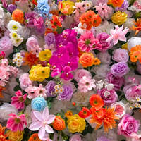 Ensemble de compositions florales artificielles fuchsia et orange pour arche de mariage, fête d'anniversaire, baby shower, décoration de toile de fond de scène