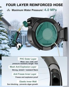 <span class=keywords><strong>Enrouleur</strong></span> de <span class=keywords><strong>tuyau</strong></span> d'<span class=keywords><strong>arrosage</strong></span> rétractable de <span class=keywords><strong>25m</strong></span>-Support <span class=keywords><strong>mural</strong></span> à remontage automatique, <span class=keywords><strong>tuyau</strong></span> d'eau en PVC/hybride pour le lavage de voiture, le bain d'animaux et l'entretien de la pelouse - Product Image 4