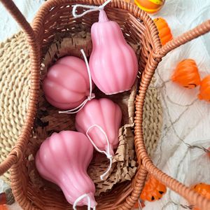 Handmade Pumpkin Shaped Scented <b>Candle</b> <b>Set</b> Multi‑color Fall Harvest Decor <b>Candle</b> For Halloween Home Table Atmosphere Ornament - Product Image 2