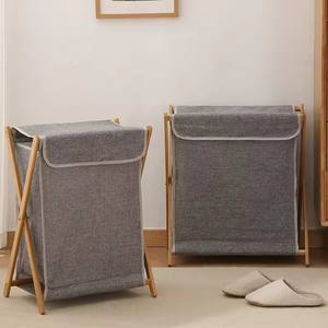 Cesta de lavandería plegable para el hogar con tapa Cesta de almacenamiento de <span class=keywords><strong>ropa</strong></span> sucia Cesto de lavandería con asas - Product Image 3