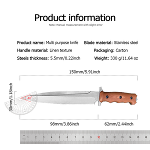 Couteau de poche tactique de survie OEM personnalisable, manche en Craton, lame en acier inoxydable, chasse, bricolage, industriel - Product Image 5