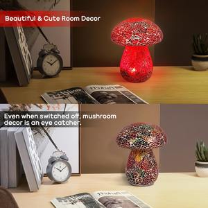 Lampes de jardin en forme de mosaïque de champignons, lampe de table, décoration extérieure, lumière de nuit étanche, décoration de pelouse, statue pour patio, fête, jardin, rouge - Product Image 1