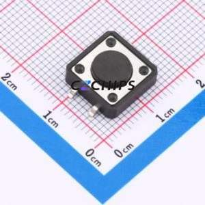 ZX-QC1212-4.3TP Tactile Switch SMD-4P,12x12mm Switch Single Pole Single Throw Round Button 2.6N Vertical Mount - Product Image 1