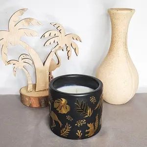 Tarro de cerámica de lujo de alta calidad, personalizado, Etiqueta Privada, vela perfumada de cera de soja, conjunto de regalo para decoración de regalos de vacaciones