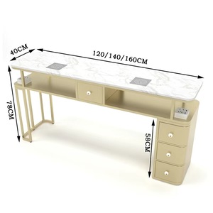 Modern Luxury <b>Nail</b> Salon Furniture Sets Wholesale Metal Iron Marble Manicure Desk for <b>Nail</b> Bar and Living Room Use - Product Image 3