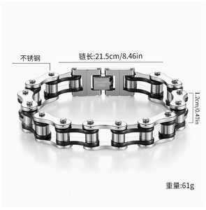 Pulsera de Moda en Oferta, Estilo Rock Moderno, Pulsera de Acero de Titanio con Cadena de Motocicleta Individualista para Hombre - Product Image 6