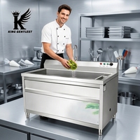 Industriële commerciële fruit- en groentewasmachine Ultrasone ozon-voedselreinigingsmachine Groentendesinfecterende wasapparatuur