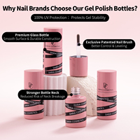 Flacon de vernis à ongles vide conforme PPWR, flacon en verre rond avec pinceau PBT allemand, bouchon rond, emballage pour vernis à ongles en gel