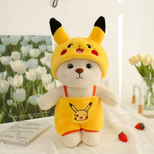 Set di Peluche a Tema Cartone Animato, Orsacchiotti con Costumi di <span class=keywords><strong>Pikachu</strong></span> e Coniglietto, Perfetto per Bambini e Fan - Product Image 6
