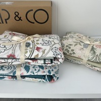 Drap plat en bambou à imprimé floral, drap-housse doux et agréable pour la peau, ensemble de draps de lit doux et lisses pour la maison