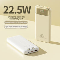 Station d'alimentation portable haute capacité 10000/20000mAh, charge rapide PD 22.5W/20W, ports USB/Type-C, écran LED, câbles intégrés, cadeau