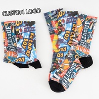 Chaussettes à logo personnalisées à bas prix pour femmes Crazy Skateboard Chaussettes blanches à sublimation pour impression numérique
