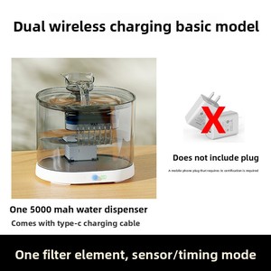 <span class=keywords><strong>Fontaine</strong></span> à <span class=keywords><strong>eau</strong></span> sans fil pour animaux de compagnie (chats et chiens) avec filtration automatique, circulation d'<span class=keywords><strong>eau</strong></span>, recharge sans fil, fonctions intelligentes, prise Type-C - Product Image 6