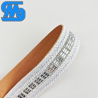 Sangle de chaussure tressée personnalisée en cristal, délai de livraison de 30 jours, garniture de sandale brillante pour le Pérou