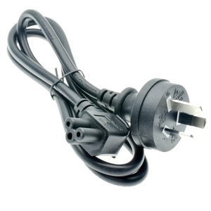 Black 1m Australia <strong>3</strong>-<strong>Prong</strong> <strong>Notebook</strong> <strong>Power</strong> <strong>Cord</strong> With Angle C5 H05VV-F 3G*0.75mm2 - Product Image 2